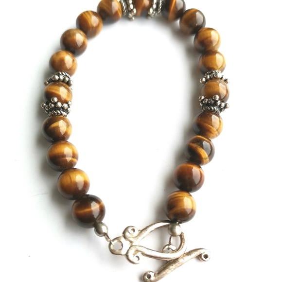 Vintage tiger's eye bead bracelet - Picture 3 of 3